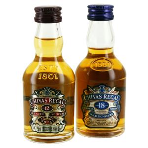 Duo de  mignonnettes de Whisky Chivas 12 ans & 18 ans